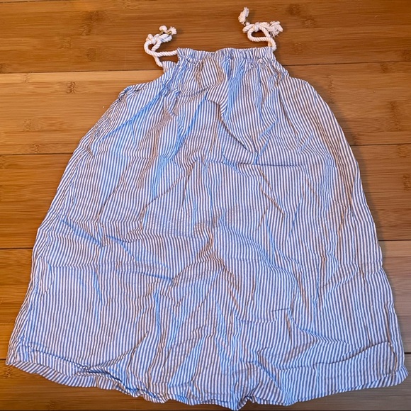 HM gingham blue stripe girls dress sz 4/5 - Picture 1 of 3